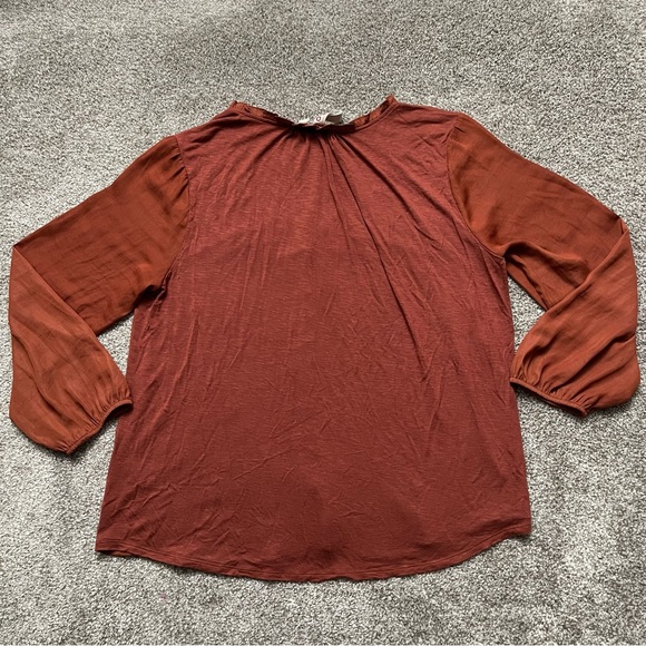 ANTHROPOLOGIE DOLAN Marilyn Left Coast Collection Top  Sz XL In Rust - Picture 7 of 10